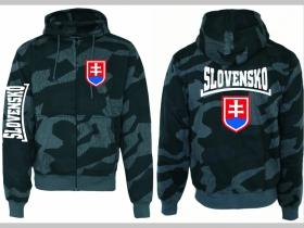 Slovakia  hrubá maskáčová mikina na zips s kapucou vzor Nightcamo-Nočný maskáč "Splinter"